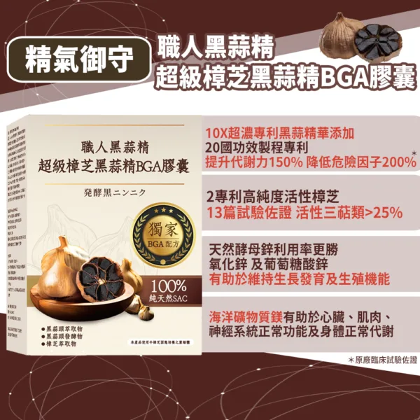 職人黑蒜精－超級樟芝黑蒜精BGA膠囊：圖片 2